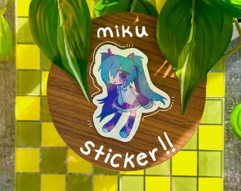 hatsune miku holographic sticker | 3in