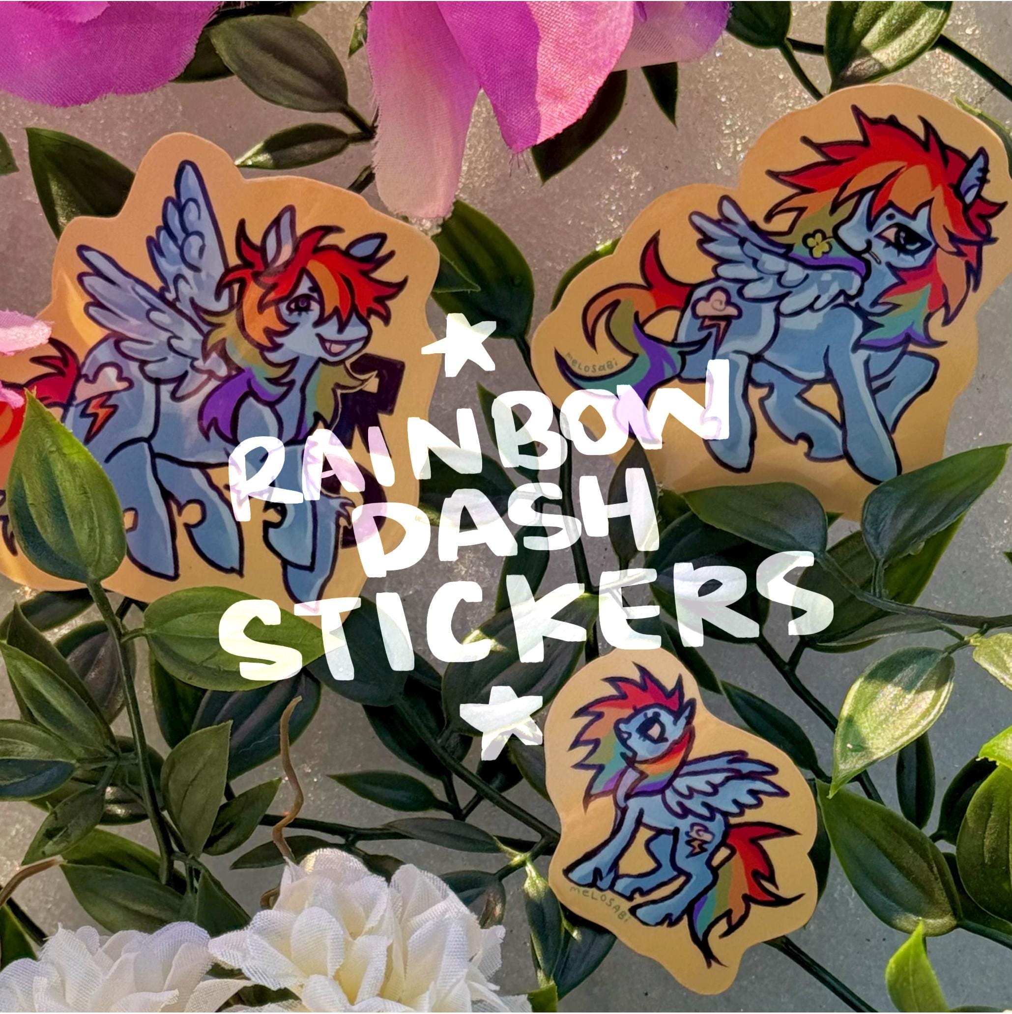 Raainbowdash Sticker Rainbow Dash Stickers - Sticker Set or Individual - Etsy