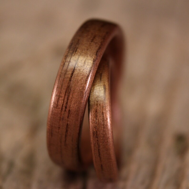 Special Bentwood Ring Pair Walnut Wooden Set Handcrafted Wood Wedding Rings Custom Made