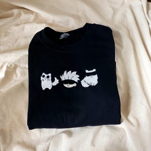 Gojo Meme Cat | Satoru Funny Anime Embroidery Sweatshirt | Unisex Adult T-Shirt | Jujutsu | Kaisen Anime