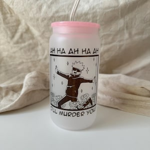 Gojo Libby Glass Cup 16oz | Satoru Glass Drinkware | Jujutsu Anime Glass Cup