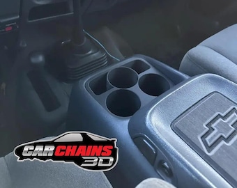 Inserto de consola portavasos ABS-GF impreso en 3D para Chevrolet Silverado y GMC Sierra (1999-2002) - CarChains3d
