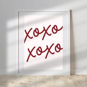 Stampa artistica da parete XOXO / Download immediato del file / Regalo di San Valentino per moglie, fidanzata, fidanzato o amica / Decorazione carina a tema amore