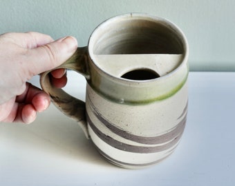 Mustache mug, Beer stein clay,Mustache tankard,Mustache protector,Mug for men,Gift for Husbands,Gift for Dad,Father gift, lefty mug