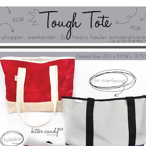 Tough Tote **PDF Sewing Pattern** -Instant Download- weekender, shopper