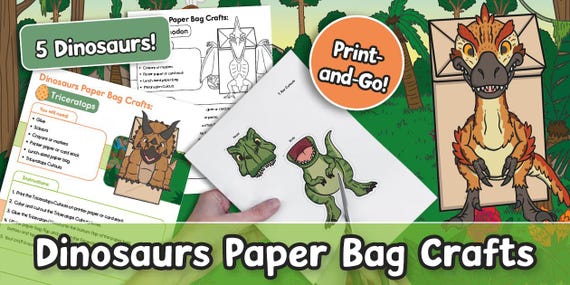 Dinosaurs Paper Bag Crafts for Kids