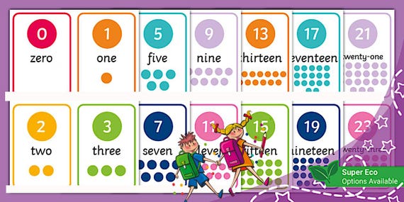 Numbers and Words Flashcards
