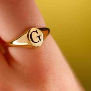 Personalized Initial Ring: Stacking Letter Band in Gold or Silver