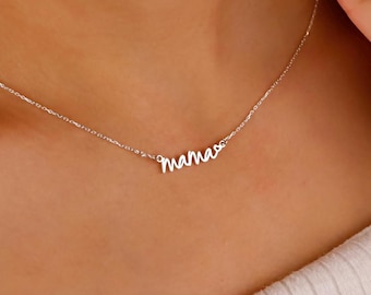 Mama Heart Necklace: Minimalist Gold Pendant Mother's Day Charm Gift