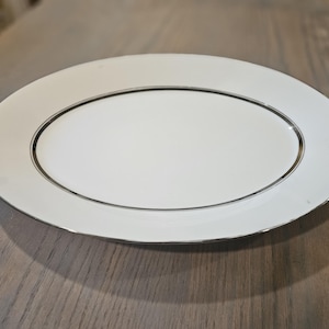 Vintage Noritake Galaxy Platter: Platinum Trim Porcelain Serving Platter, Free US Shipping