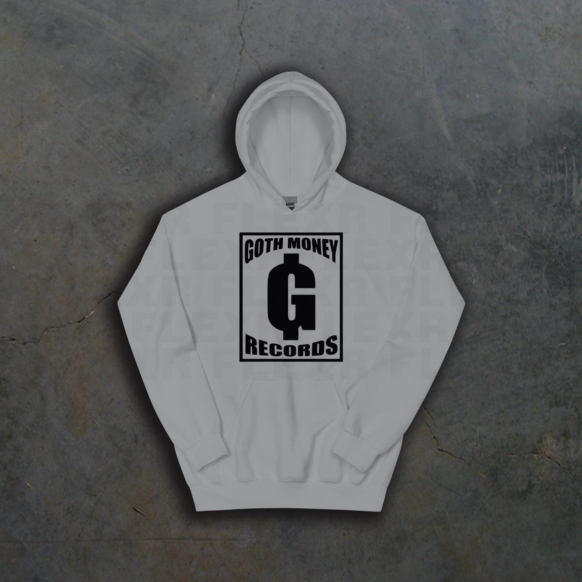 Goth money records skeleton hoodie hotsell