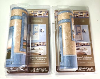 絵画風灯台ウォールボーダー 15フィート×6.87インチ Home Trends Nautical製 - 2枚セット