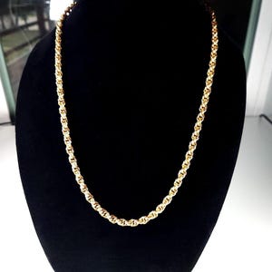 Monet Vintage Gold Tone Textured Twisted Rope Chain 24 Inch Necklace