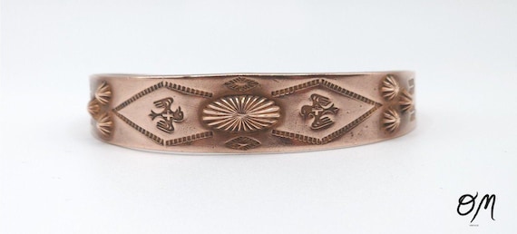 Vintage Copper Native American Thunderbird Cuff B… - image 1