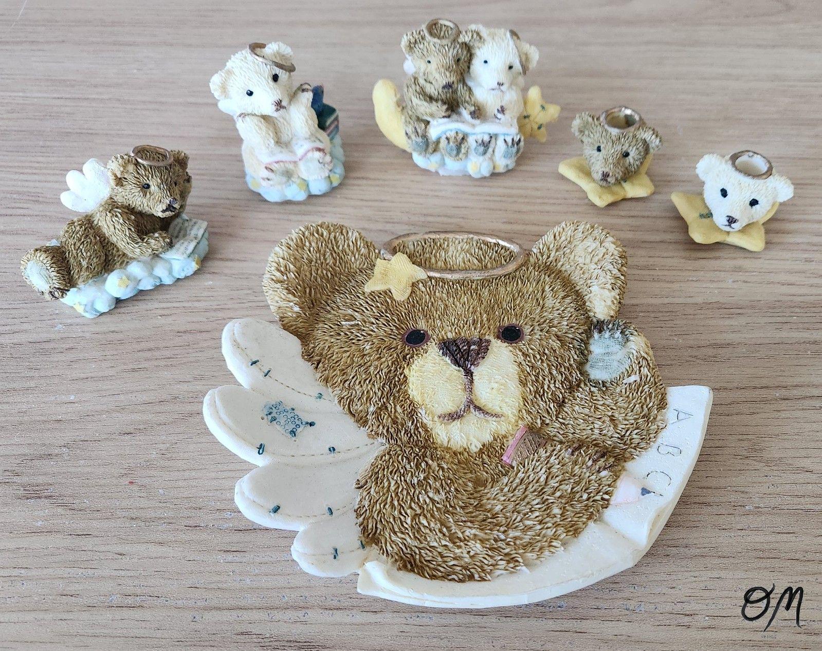 Angels Bears Vintage Decorative Miniature Resin Tea Set Popular