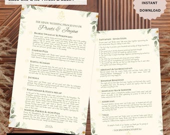 Indian Wedding Program & Hindu Wedding Program, Gujarati Wedding Program, Indian Wedding Guide, Hindu Wedding Ceremony Guide
