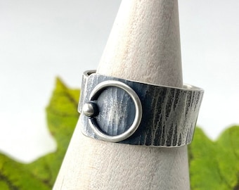 Texture and Tone Sterling Silver Adjustable Wrap Ring