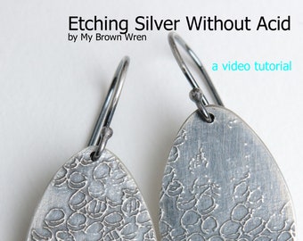 Etching Silver Without Acid Video Tutorial - Electro-Etching for Jewelers