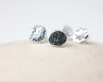 Recycled Silver Dot Post Earrings