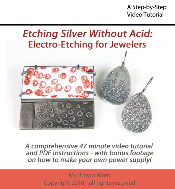 Etching Silver Without Acid Video Tutorial ElectroEtching Etsy