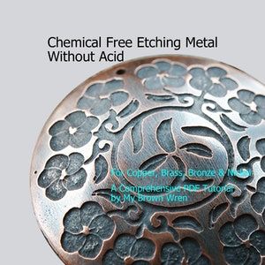 Easy Safe Eco-Friendly Metal Etching Tutorial for Base Metals by My Brown Wren image 1