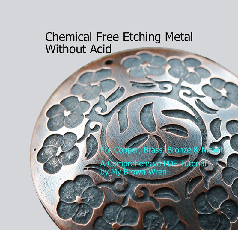 Easy Safe Eco-Friendly Metal Etching Tutorial for Base Metals by My Brown Wren image 1