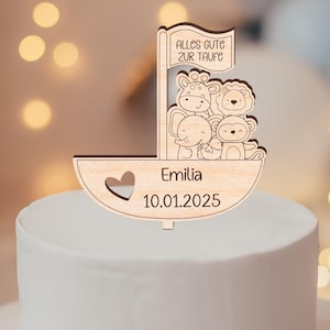 Lasercut File, SVG Cake Topper zur Taufe, Laserdatei Caketopper Taufe, SVG Laser Datei inkl. Gewerbelizenz, Taufgeschenk, Kuchendeko Taufe