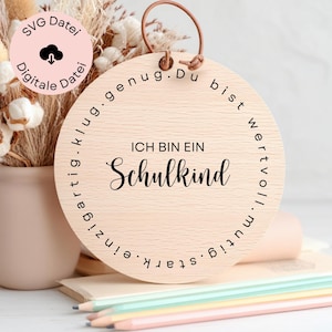 Archivo láser SVG, etiqueta de regalo para cono de caramelo, letrero de madera SVG para niños en edad escolar, etiqueta SVG para cono de caramelo, afirmación, inscripción escolar para niñas, cono escolar