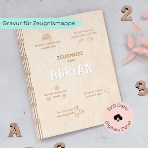 SVG Laserdatei, Aufschrift für zB Zeugnismappe, Zeugnismappe Holz, Einschulung Zeugnismappe, Einschulung Geschenk, Digitale Datei, Lasercut