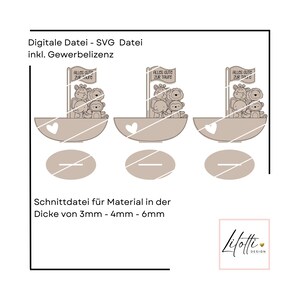Laser file, baptism gift, baptism gift, SVG laser cut file including commercial license, baptism cash gift, cash gift baptism, baptism gift SVG image 3