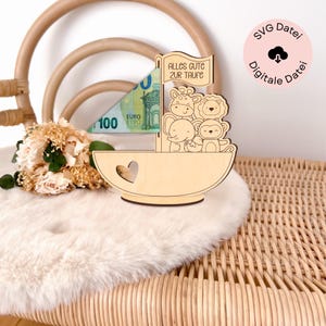 Laser file, baptism gift, baptism gift, SVG laser cut file including commercial license, baptism cash gift, cash gift baptism, baptism gift SVG image 6