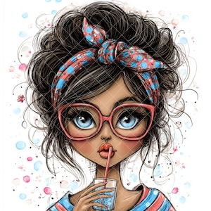 16 Schrullige Mädchen Clipart, kommerzielle Nutzung, digitaler Download, digitaler Planer, JPG Clipart, Junk Journaling, Scrapbooking