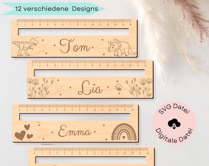 Kids Ruler Svg File Laser Cut Wooden RULER for Kids School Teacher Svg | Pdf | Ai | Eps ...