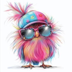 Imágenes prediseñadas de pájaros florales caprichosos, descarga digital, pájaros divertidos, imágenes prediseñadas digitales JPG, imágenes prediseñadas de acuarela, licencia comercial, imprimible