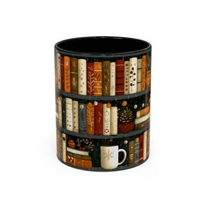 Bookish Coffee Mug for Book Lovers, Reading Coffee Cup, Cozy Book Mug, Bookshelf Mug Gift, Hot Cocoa Mug, Cute Book Gift, Literary Mug image 3