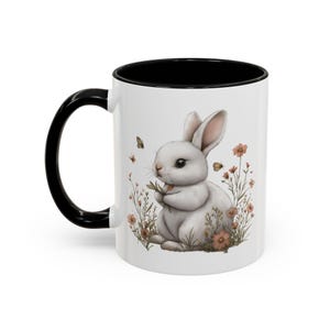 Rabbit Mug Easter Gift Spring Coffee Mug Bunny Rabbit Mug Happy Easter Spring Cup Bunny Mug Spring Gift for Her Cute Bunny Coffee Mug image 6