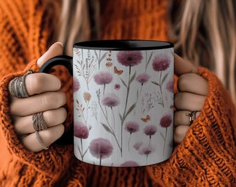 Cottagecore Mug with Wildflowers, Floral Coffee Cup, Botanical Teacup, Perfect Gift for Her, Moms, Grandparents, Garden Lovers