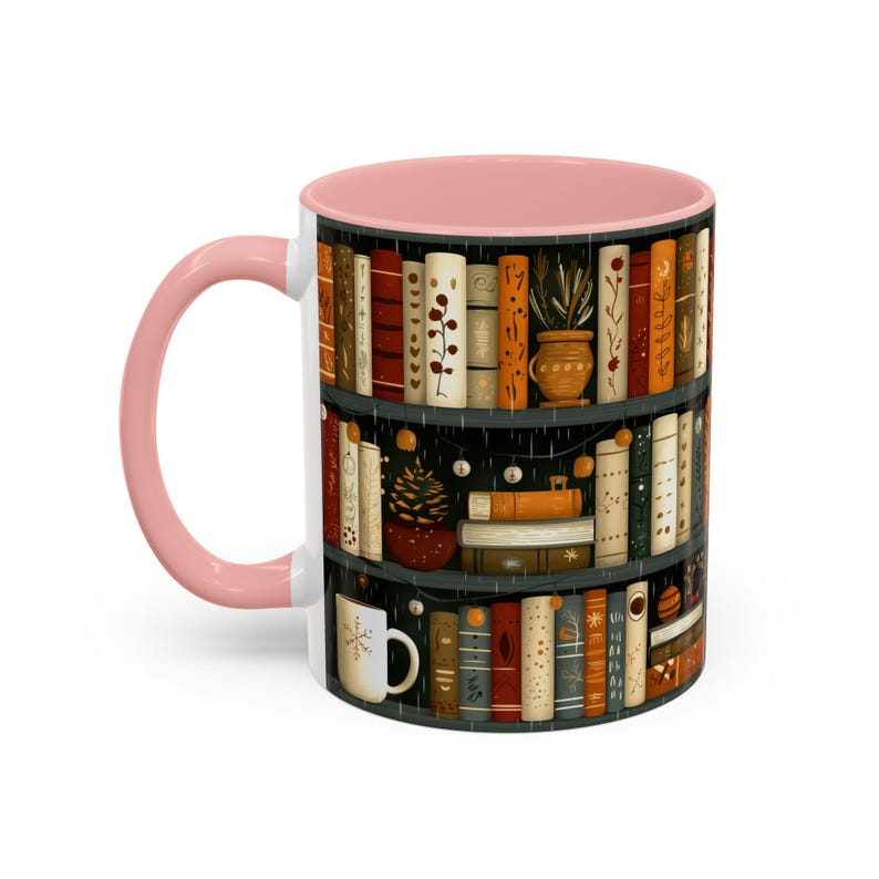 Bookish Coffee Mug for Book Lovers, Reading Coffee Cup, Cozy Book Mug, Bookshelf Mug Gift, Hot Cocoa Mug, Cute Book Gift, Literary Mug image 5
