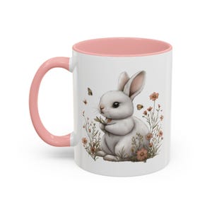 Rabbit Mug Easter Gift Spring Coffee Mug Bunny Rabbit Mug Happy Easter Spring Cup Bunny Mug Spring Gift for Her Cute Bunny Coffee Mug image 9