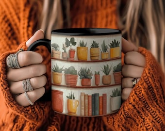 Bookish Coffee Mug, Literary Book Stack Cup, Perfect Gift for Book Lovers, Artistic Library Mug for Readers, Book Club Gift for Her