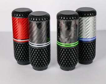 Pomo de palanca de cambios de fibra de carbono: agarre moleteado, colores personalizados, actualización para carreras manuales/simuladas.
