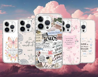 Bible Verse Quote Christian Phone Case for iPhone Air 17 16 15 14 13 Pro Max Mini / Case for Samsung S25 S24 Ultra / Case for Google Pixel