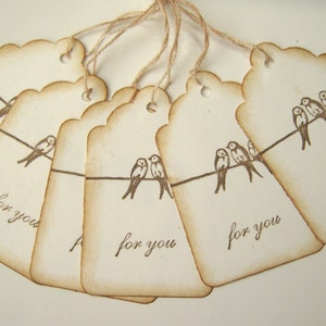 Three Birds Sitting On A Wire Gift Tags image 3