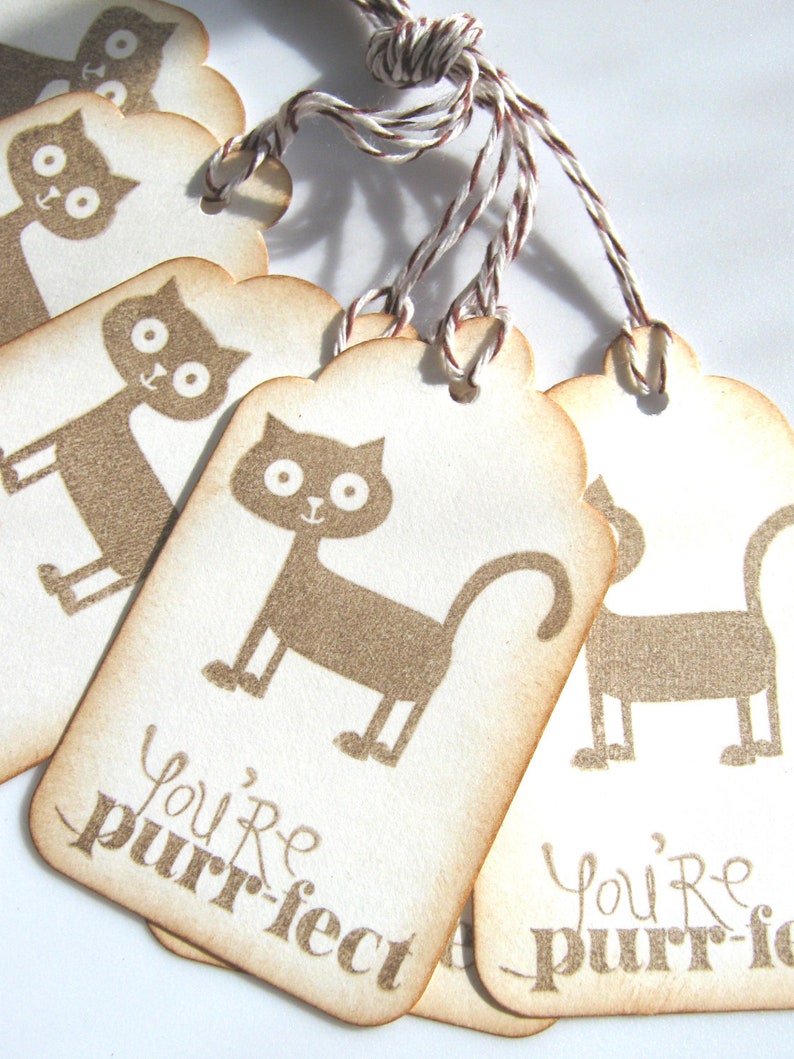 You're purrfect gift tags, cat gift tags image 2