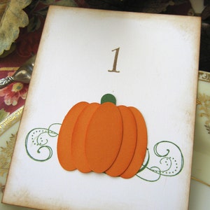 Orange Pumpkin Wedding Table Numbers Pumpkin Fall