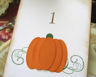 Orange Pumpkin Wedding Table Numbers Pumpkin Fall