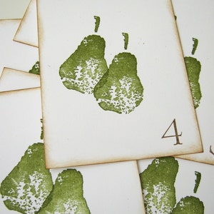 Perfect Pear Wedding Table Numbers Escort Cards Place Cards image 1