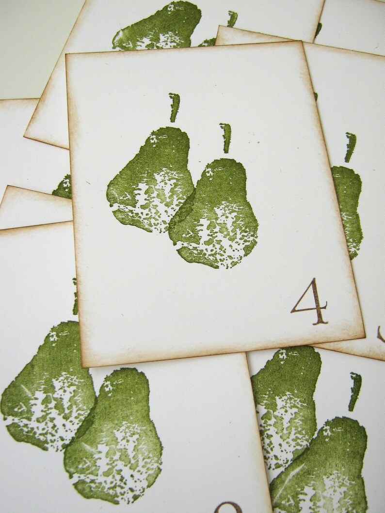 Perfect Pear Wedding Table Numbers Escort Cards Place Cards image 1