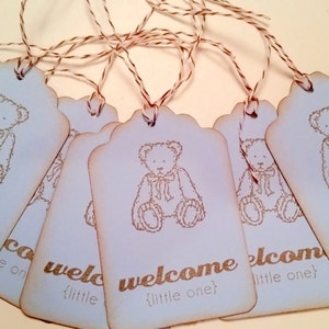 Blue Teddy Bear Baby Shower Gift Tags image 2