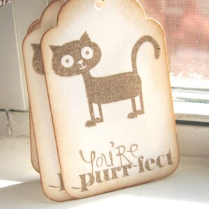 You're purrfect gift tags, cat gift tags image 1